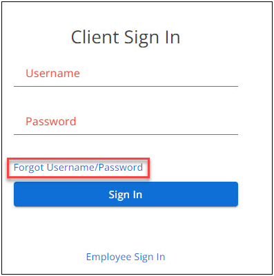 Forgot Username or password